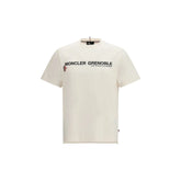 Moncler Grenoble Λευκό t-shirt από βαμβάκι