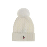 Moncler Grenoble White Wool Oves Aries Beanie - UNI