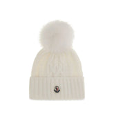 Moncler White Wool Oves Aries Beanie - UNI