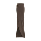 Moncler x Rick Owens Brown Cotton Long Skirt