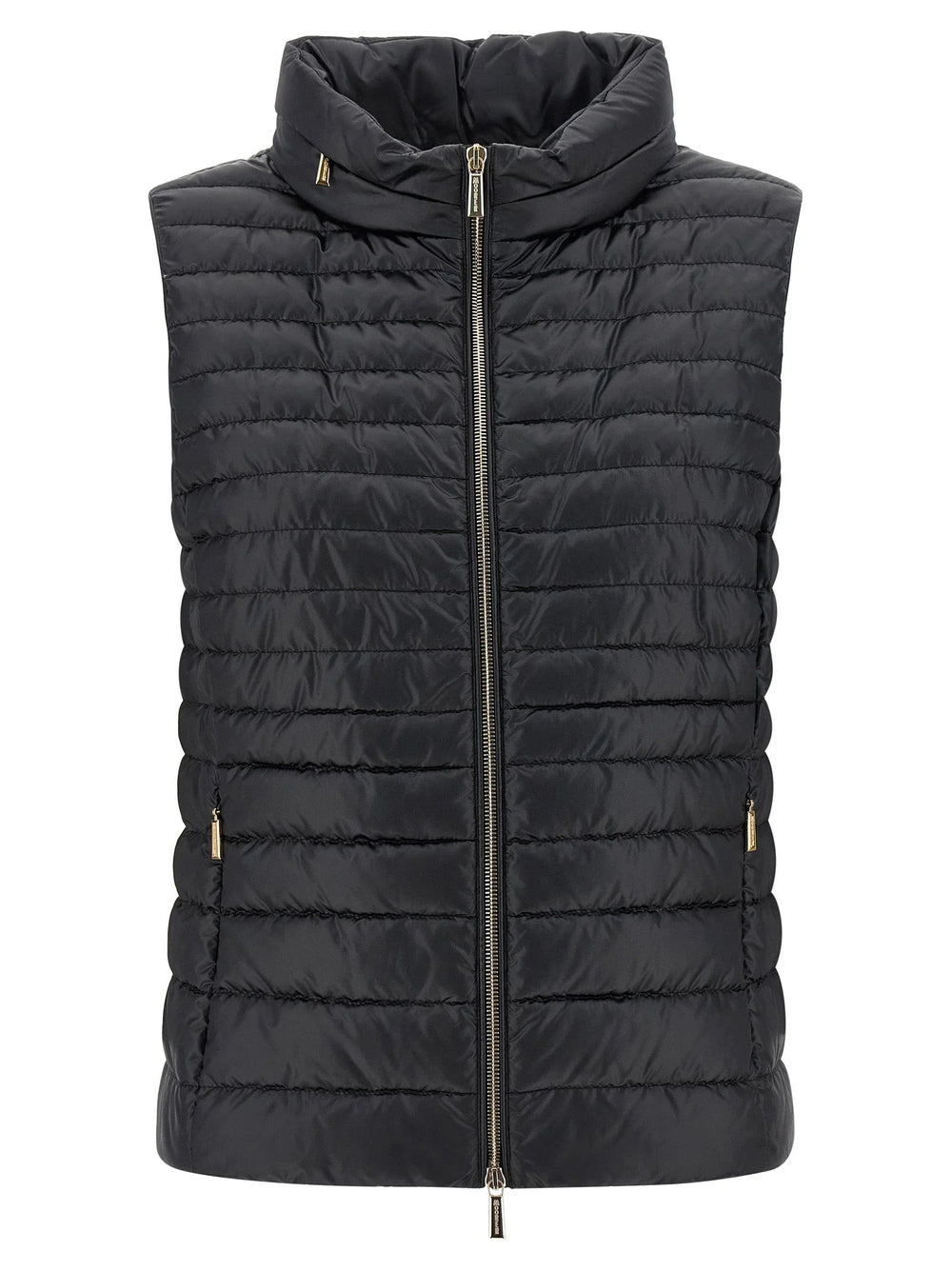 MooRER Black Polyester Sleeveless Jacket