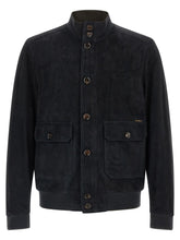 MooRER Blue Lamb Leather Leather Jacket - IT56 | XL