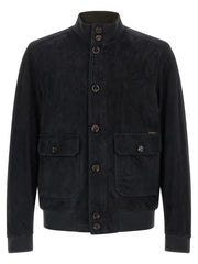 MooRER Blue Lamb Leather Leather Jacket - IT56 | XL