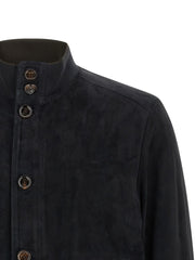 MooRER Blue Lamb Leather Leather Jacket - IT56 | XL