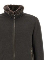 MooRER Brown Wool Bomber