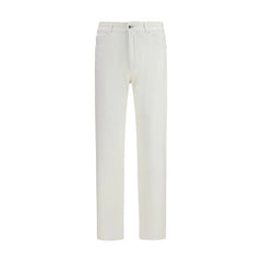 MooRER White Cotton Straight-Leg Jeans