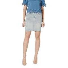 Morgan De Toi Blue Cotton Mini - Skirts