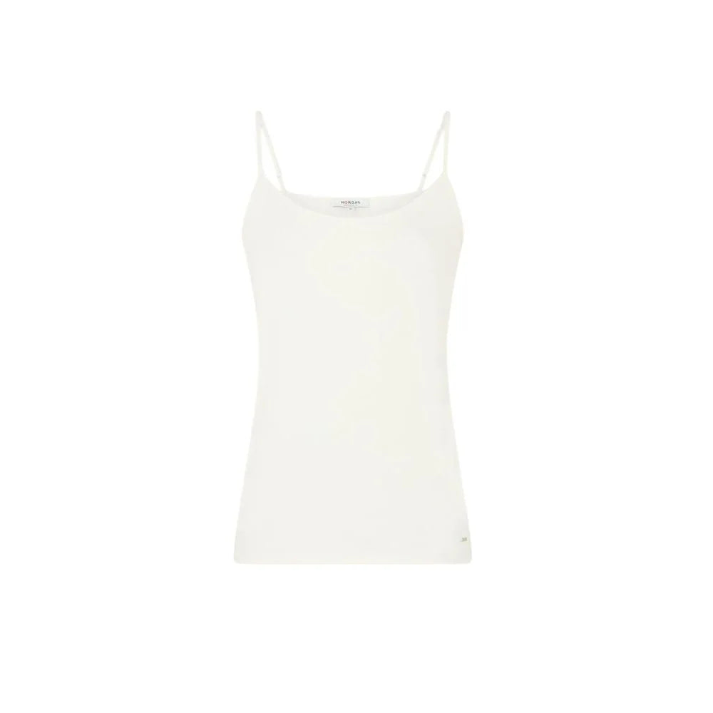 Morgan De Toi Cream Cotton Tank Top - IT40|S - Tank Tops