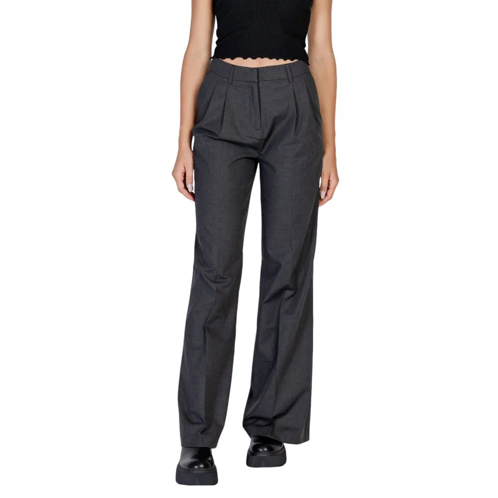 Morgan De Toi Gray Polyester Pant - IT40|S - Trousers