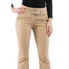 Moschino Beige Cotton Flared Pants - IT40