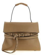 Sac bandoulière en cuir Napa beige / Bos taurus veau Moschino
