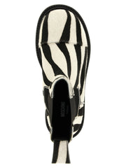 Moschino Bicolor Calfskin Ankle Boots - EU38/US8