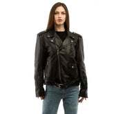 Veste en cuir noir Moschino - IT40