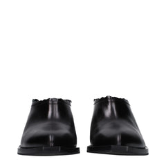 Moschino Black Leather Mules