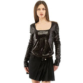 Moschino Black Polyester Long Sleeve T-Shirt - IT40