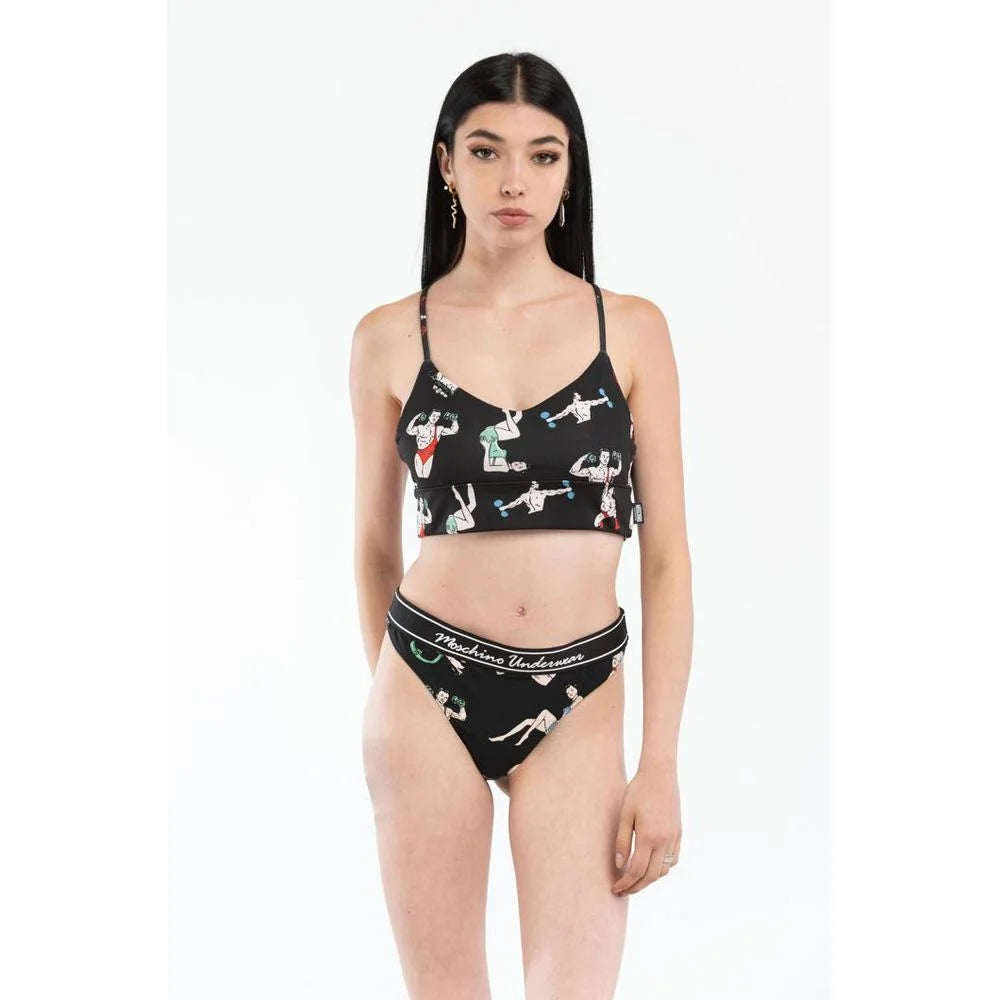 Moschino Black Polyester Tank Tops