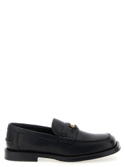 Moschino Black Velvet Leather Slip-On Loafers