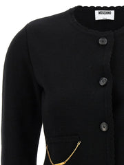 Moschino Black Virgin Wool Cardigan - IT42