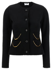 Moschino Black Virgin Wool Cardigan - IT42