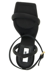 Moschino Black Viscose Stiletto Heel Sandals