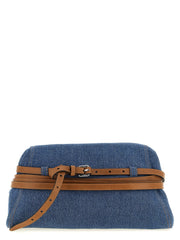 Moschino Blue Cotton Clutch Bag