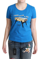 Moschino Blue Cotton Come Play 4 Us Print T-shirt - T-Shirts