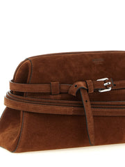 Moschino Brown Calfskin Clutch Bag