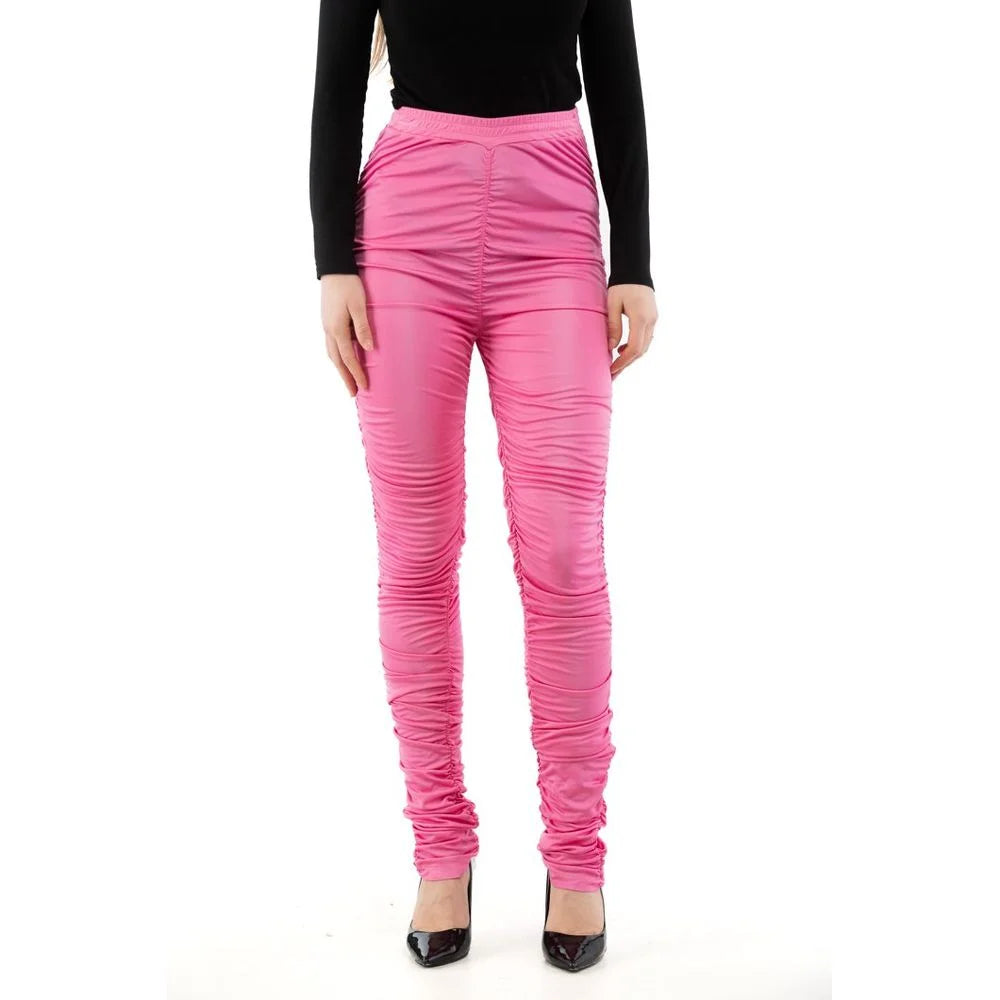 Moschino Fuchsia Viscose Casual Pants - IT40