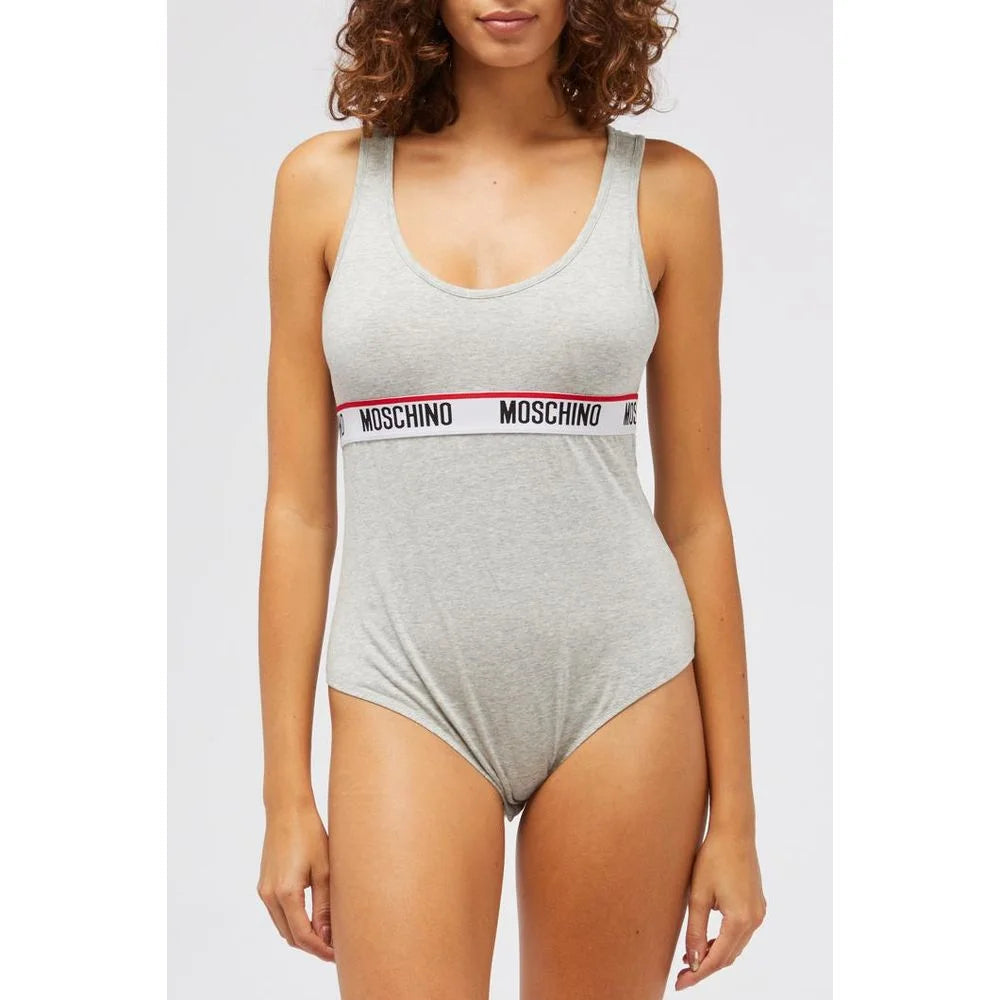 Moschino Gray Cotton Bodysuit