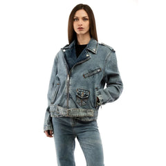 Moschino Multicolor Cotton Denim Jacket - S