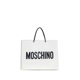 Moschino Valkoinen vasemmanpuoleisen nahan Bos Taurus -käsilaukku