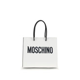 Moschino Valkoinen vasemmanpuoleisen nahan Bos Taurus -käsilaukku
