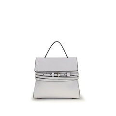 Moschino White Calf Leather Bos Taurus Handbag