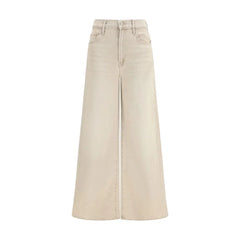 Mother Denim Beige Cotton Flared Jeans