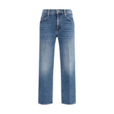 Mother Denim Blue Cotton Relaxed Fit Jeans