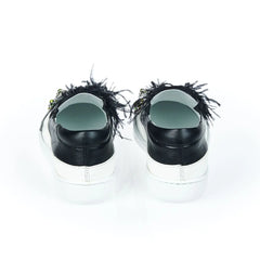 Mr&Mrs Italy Black Bovine Leather Women Slip-on Shoe - Sneakers