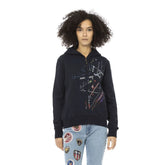 Mr&Mrs Italy Blue Cotton Women Sweatshirt Top - Hoodies