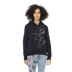 Mr&Mrs Italy Blue Cotton Women Sweatshirt Top - Hoodies