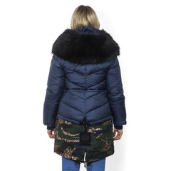 Mr&Mrs Italy Blue Poly Parka with Hood for Women