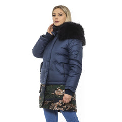 Mr&Mrs Italy Blue Poly Parka with Hood for Women