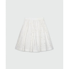 MSGM White Cotton Midi Skirt
