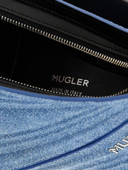 Mugler Blaue Kalbsleder-Umhängetasche
