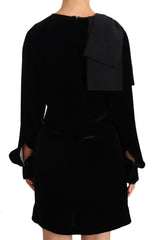 N.21 Sheath A-line Black Viscose Long Sleeves Round Neck Mini Dress - IT40|S