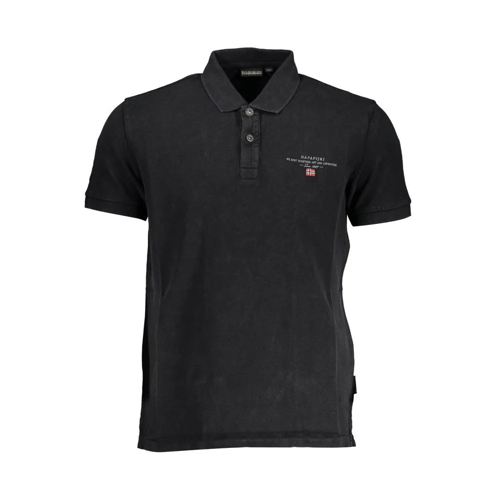 Napapijri Black Cotton Men Polo Shirt - Polos