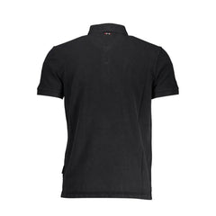 Napapijri Black Cotton Men Polo Shirt - Polos
