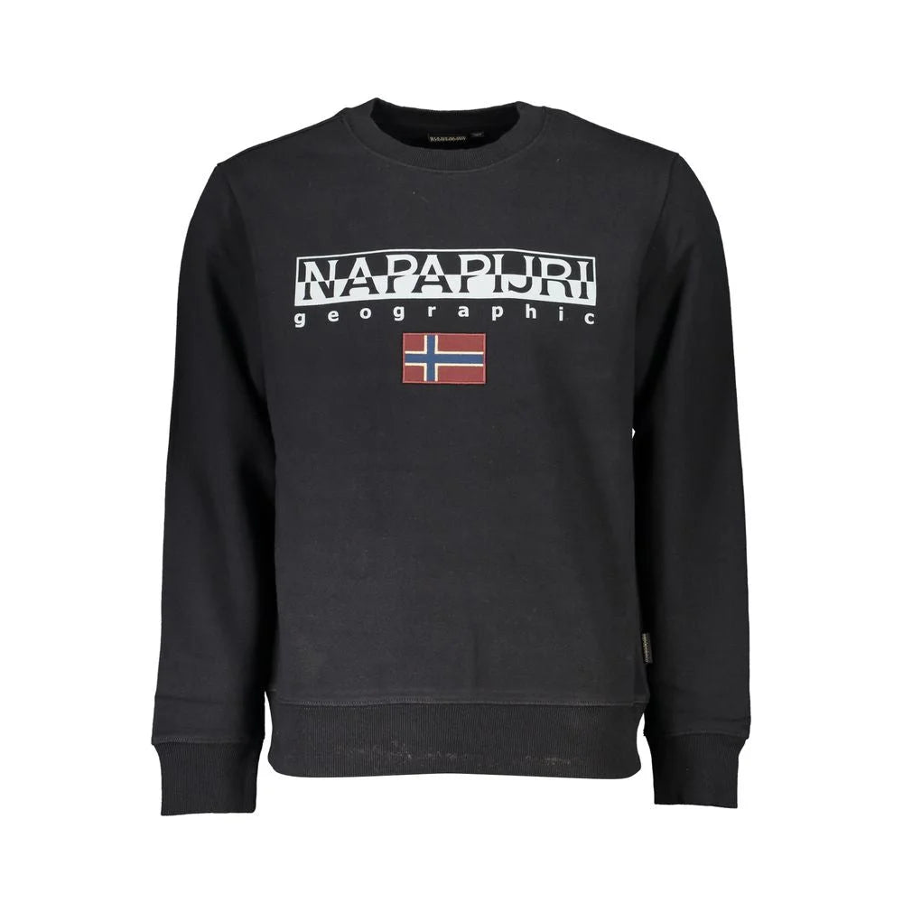 Napapijri Black Cotton Men Sweater - S - Sweatshirts