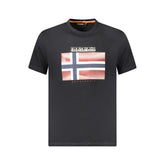 Napapijri Black Cotton Men T-Shirt - T-Shirts