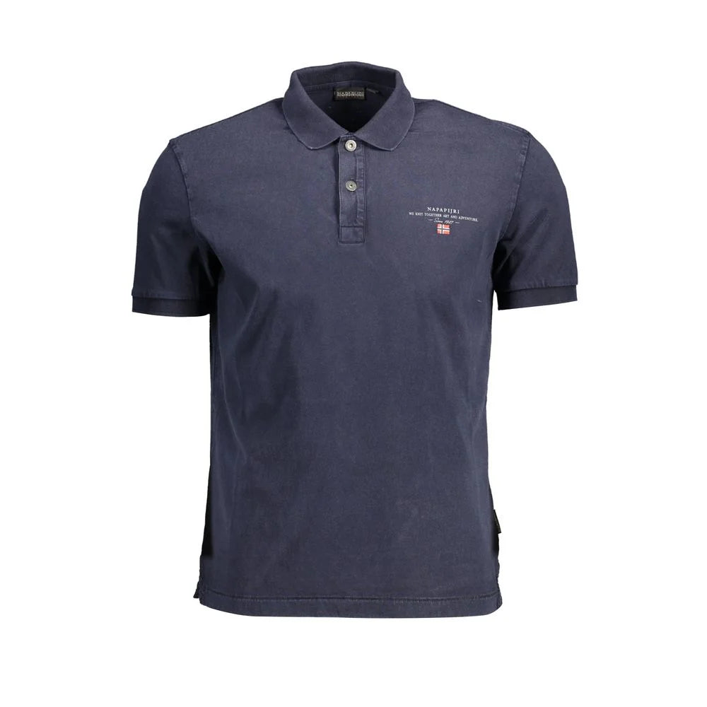 Napapijri Blue Cotton Men Polo Shirt - Polos