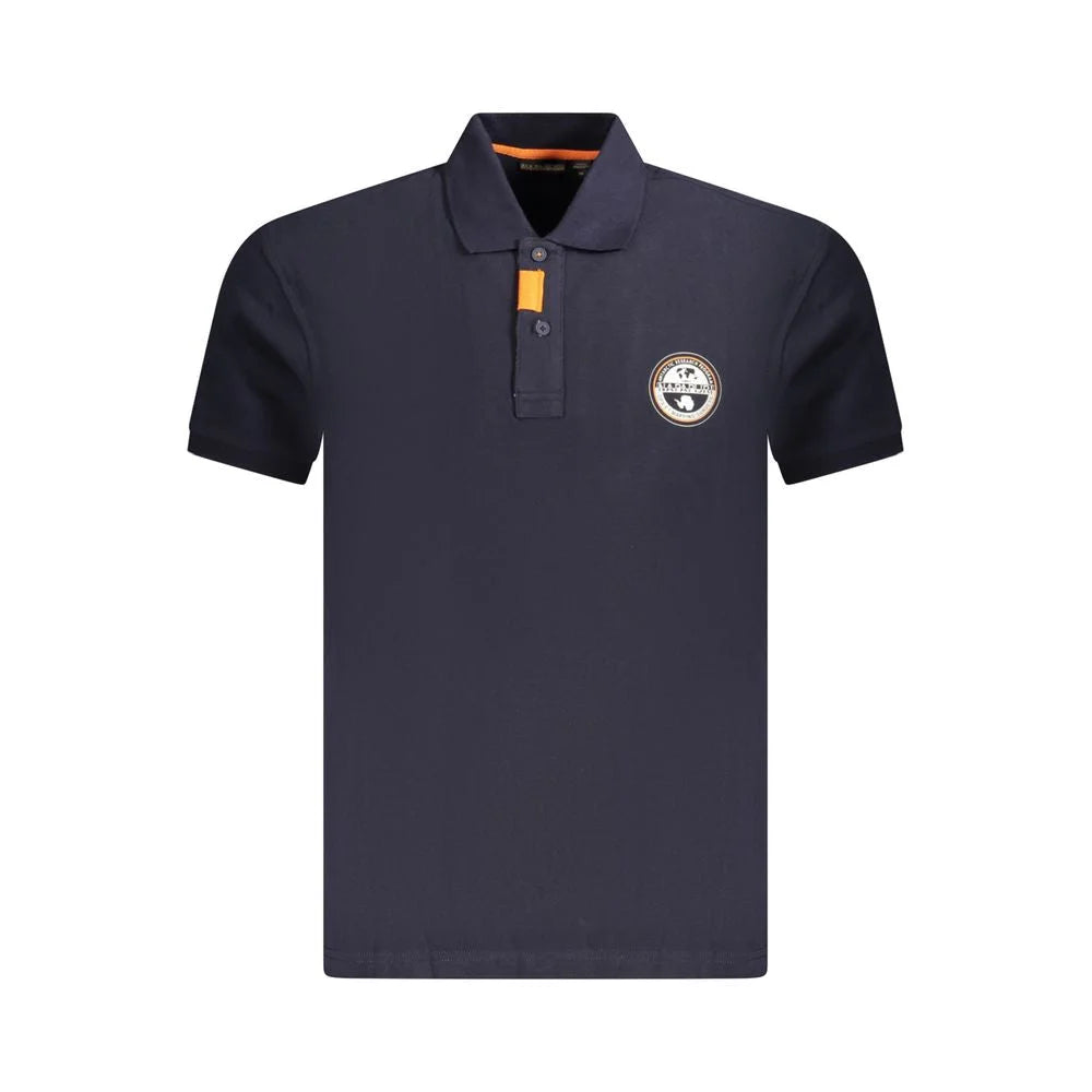 Napapijri Blue Cotton Men Polo Shirt - S