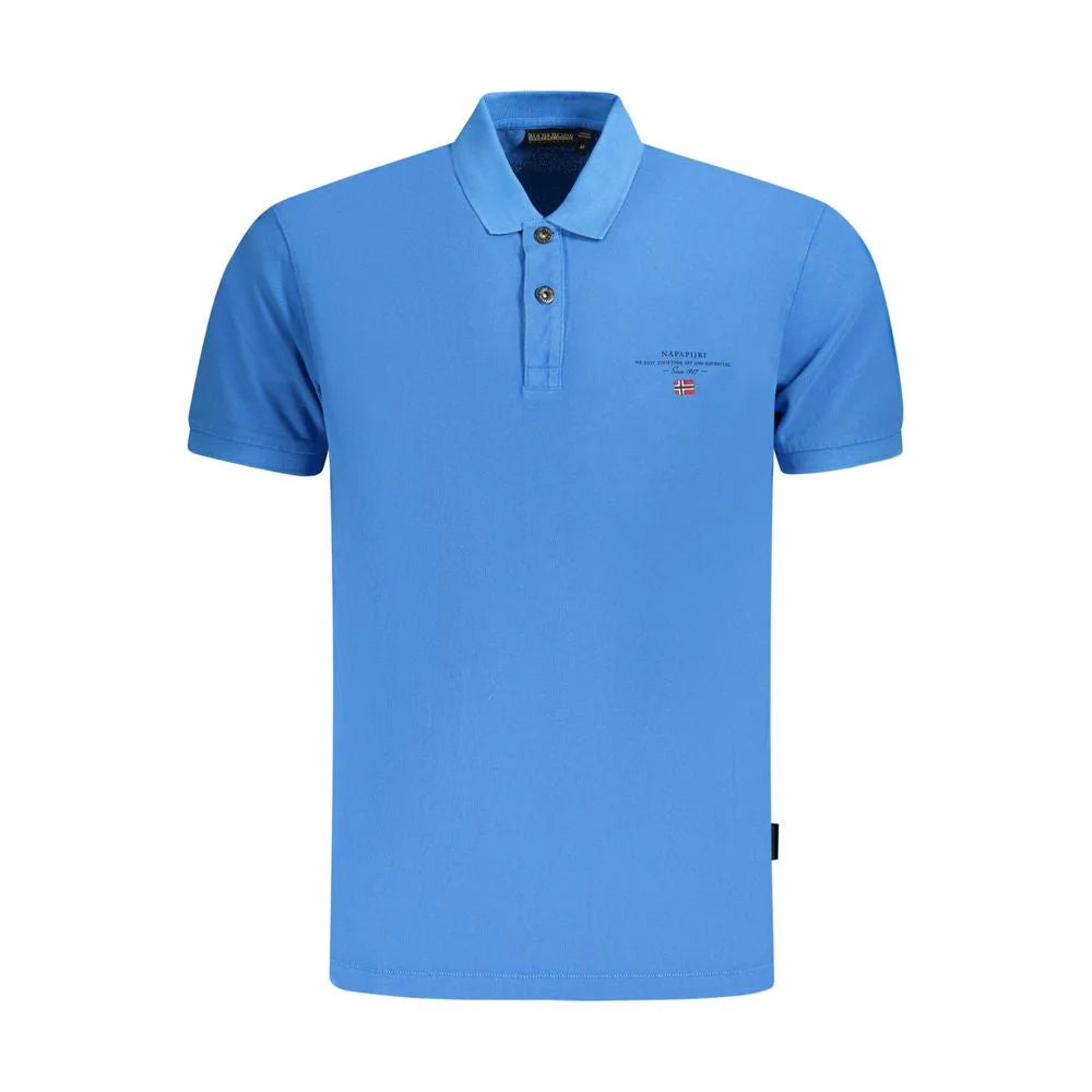 Napapijri Blue Cotton Men Polo Shirt - S - Polos